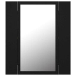 Berkfield Led Bathroom Mirror Cabinet Black 40X12X45 Cm - thumbnail 9