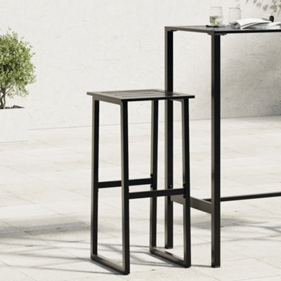 Berkfield Bar Stools 4 Pcs Black 38X38X80 Cm Powder-Coated Steel - image 1