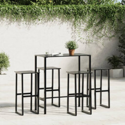 Berkfield Bar Stools 4 Pcs Black 38X38X80 Cm Powder-Coated Steel - thumbnail 3