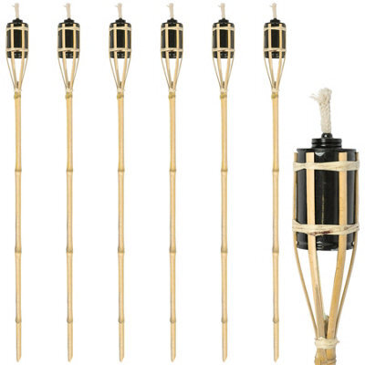 Harbour Housewares Bamboo Garden Torches - 114Cm - Natural - Pack Of 6 - image 1