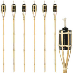 Harbour Housewares Bamboo Garden Torches - 114Cm - Natural - Pack Of 6 - thumbnail 1