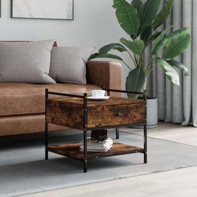 Berkfield Coffee Table Smoked Oak 50X50X50 Cm Engineered Wood - image 1