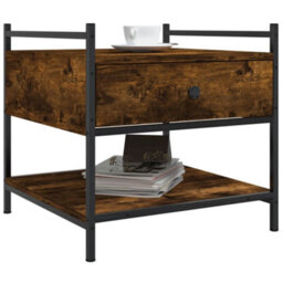 Berkfield Coffee Table Smoked Oak 50X50X50 Cm Engineered Wood - thumbnail 3