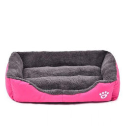 Unbranded Pink Fleece Pet Bed For Dogs & Cats - Soft, Washable & Warm Puppy Cushion, Medium Size M (54X42Cm)