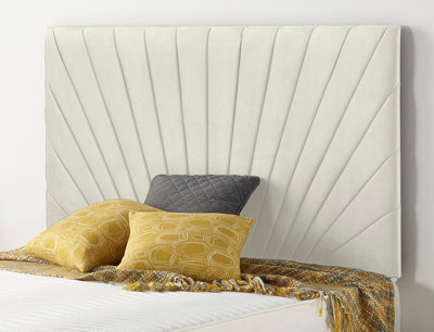Somnior Beds Somnior  6Ft Platinum Super King 32 Inches Plush Ivory Headboard With Wooden Struts