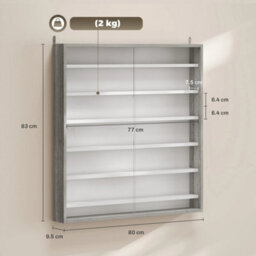 7-Tier Glass Display Cabinet Graphite - thumbnail 2