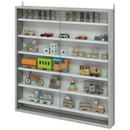 7-Tier Glass Display Cabinet Graphite