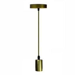 Vintage Industrial Pendant Light Green Brass E27 Ceiling Light Fitting With Adjustable Cord - thumbnail 1