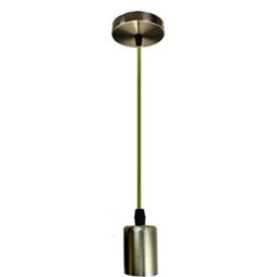 Vintage Industrial Pendant Light Green Brass E27 Ceiling Light Fitting With Adjustable Cord - thumbnail 8