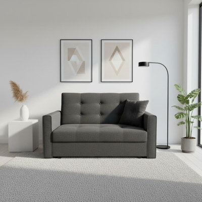 Viva Lux Ii Armchair With Sleeping Function And Storage Box Chipboard Frame Foam Springs 133X98X85Cm Graphite - image 1