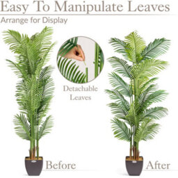 Christow Artificial Potted Palm Tree Topiary Decoration - 1.8M - thumbnail 5