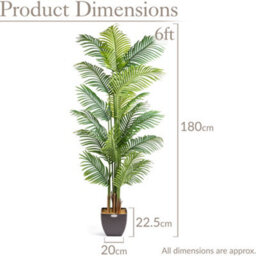 Christow Artificial Potted Palm Tree Topiary Decoration - 1.8M - thumbnail 7
