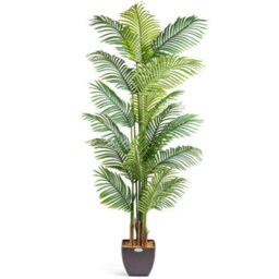 Christow Artificial Potted Palm Tree Topiary Decoration - 1.8M - thumbnail 1