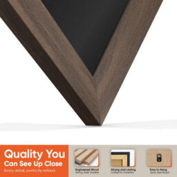 "AK Frames 25X17"" Walnut Sleek Vinyl Record Frame With Black Mount For 12 Inch Lp Cover & Disc - Overlapped Design" - thumbnail 3