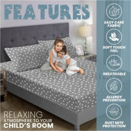 Gc Gaveno Cavailia Kids Printed Happy Clouds Multi Double Fitted Sheet With Pillowcase Luxury Soft Smiley Cloud Bed Sheet - thumbnail 2