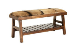 Buttercup Farm Inca Goat Hide Bench - Wood - L42 X W110 X H50 Cm - Brown - thumbnail 4