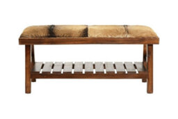 Buttercup Farm Inca Goat Hide Bench - Wood - L42 X W110 X H50 Cm - Brown - thumbnail 2
