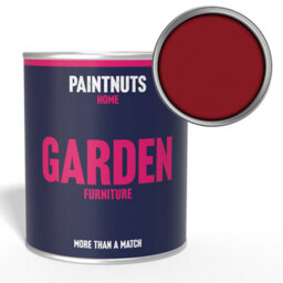 Paintnuts Garden Furniture Fence Shed Table Chairs For Wood Metal & Plastic Weatherproof Matt Paint - Ruby Red - 1L (Ral3003) - thumbnail 1