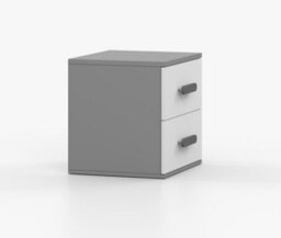 Arte Modern Grey And White Bedside Table H510mm W550mm D440mm - Grey Handles For Contemporary Bedrooms - thumbnail 3