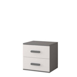 Arte Modern Grey And White Bedside Table H510mm W550mm D440mm - Grey Handles For Contemporary Bedrooms - thumbnail 1