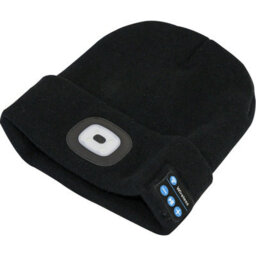 Beanie Hat With Integrated Spotlight - 4 Smd Led - Built In Wireless Headphones - thumbnail 3