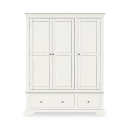 Colette White Triple Wardrobe With 2 Drawers - By Roseland Furniture - thumbnail 5