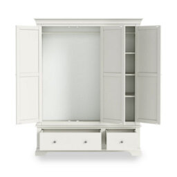 Colette White Triple Wardrobe With 2 Drawers - By Roseland Furniture - thumbnail 9
