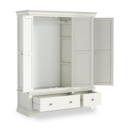 Colette White Triple Wardrobe With 2 Drawers - By Roseland Furniture - thumbnail 7