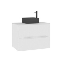 Royal Bathrooms Venice 700mm Gloss White Wall Mounted Bathroom Countertop Vanity Unit 2 Drawer With Art Square Basin - thumbnail 7