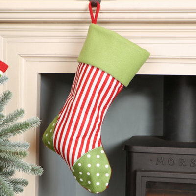 Dibor Set Of 2 Red Fair Isle Nostalgia Knit Xmas Gift Decoration Christmas Stocking For Kids - image 1