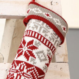 Dibor Set Of 2 Red Fair Isle Nostalgia Knit Xmas Gift Decoration Christmas Stocking For Kids - thumbnail 4