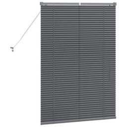 Berkfield Window Blind With Curtains Manual Dark Grey Aluminium - thumbnail 7