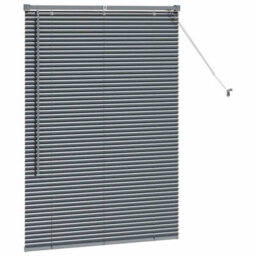 Berkfield Window Blind With Curtains Manual Dark Grey Aluminium - thumbnail 5