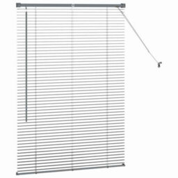 Berkfield Window Blind With Curtains Manual Dark Grey Aluminium - thumbnail 6
