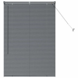 Berkfield Window Blind With Curtains Manual Dark Grey Aluminium - thumbnail 2