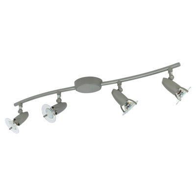 Urbn-Living Urbn Living Pocket 4 Arm Led Ceiling Spotlight Track Light Bar Warm White Gu10 Matt Grey - image 1