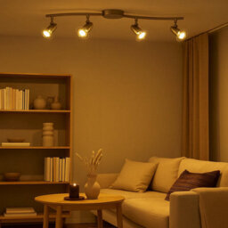Urbn-Living Urbn Living Pocket 4 Arm Led Ceiling Spotlight Track Light Bar Warm White Gu10 Matt Grey - thumbnail 9