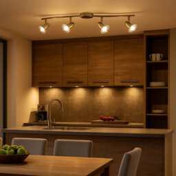 Urbn-Living Urbn Living Pocket 4 Arm Led Ceiling Spotlight Track Light Bar Warm White Gu10 Matt Grey - thumbnail 3
