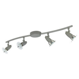 Urbn-Living Urbn Living Pocket 4 Arm Led Ceiling Spotlight Track Light Bar Warm White Gu10 Matt Grey - thumbnail 1