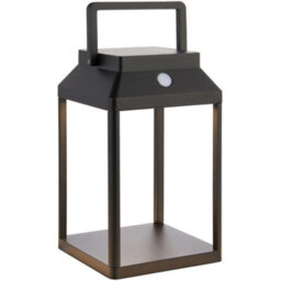 250mm Solar Powered Outdoor Table Lamp - Warm White Led - Textured Black - thumbnail 1