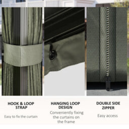 Outsunny 3 X 4M Hardtop Gazebo Aluminium Garden Pavilion Dark Grey - thumbnail 8