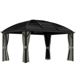 Outsunny 3 X 4M Hardtop Gazebo Aluminium Garden Pavilion Dark Grey - thumbnail 2