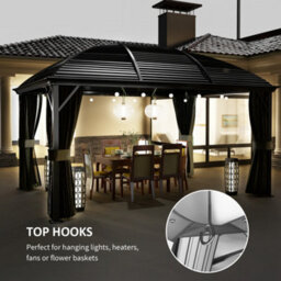 Outsunny 3 X 4M Hardtop Gazebo Aluminium Garden Pavilion Dark Grey - thumbnail 6