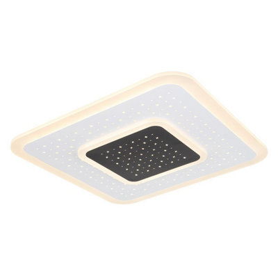 Luminosa Lighting Luminosa Gisell Square Integrated Led Semi Flush Ceiling Light White Matt 1X Led Dimmable 2700-6000K Remote Control - image 1