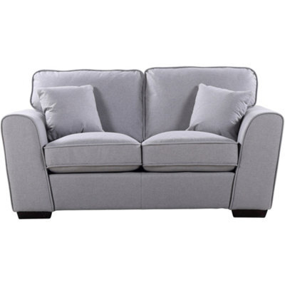 Chelsea 164Cm Wide Light Grey Herringbone Fabric 2 Seat Sofa With Scatter Cushions Included
