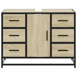 Berkfield Bathroom Sink Cabinet Sonoma Oak 80X33X60 Cm Engineered Wood - thumbnail 5