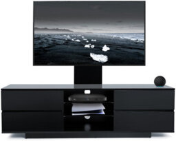 "Homeology Avitus Gloss Black With 4-Black Drawers And 3-Shelves Up To 65"" Led/lcd/plasma Tv Stand With Mounting Arm" - thumbnail 1