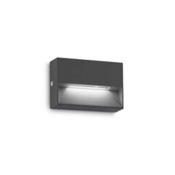 Ideal Lux Luminosa Dedra Integrated Led Outdoor Rectangle Flush Wall Lamp Anthracite 160Lm 3000K Ip65