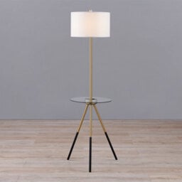 Teamson Home Tripod Floor Lamp With Built-In Usb Port & Glass Table, White/gold - 40 X 40 X 158.8 (Cm) - thumbnail 9