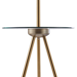 Teamson Home Tripod Floor Lamp With Built-In Usb Port & Glass Table, White/gold - 40 X 40 X 158.8 (Cm) - thumbnail 6